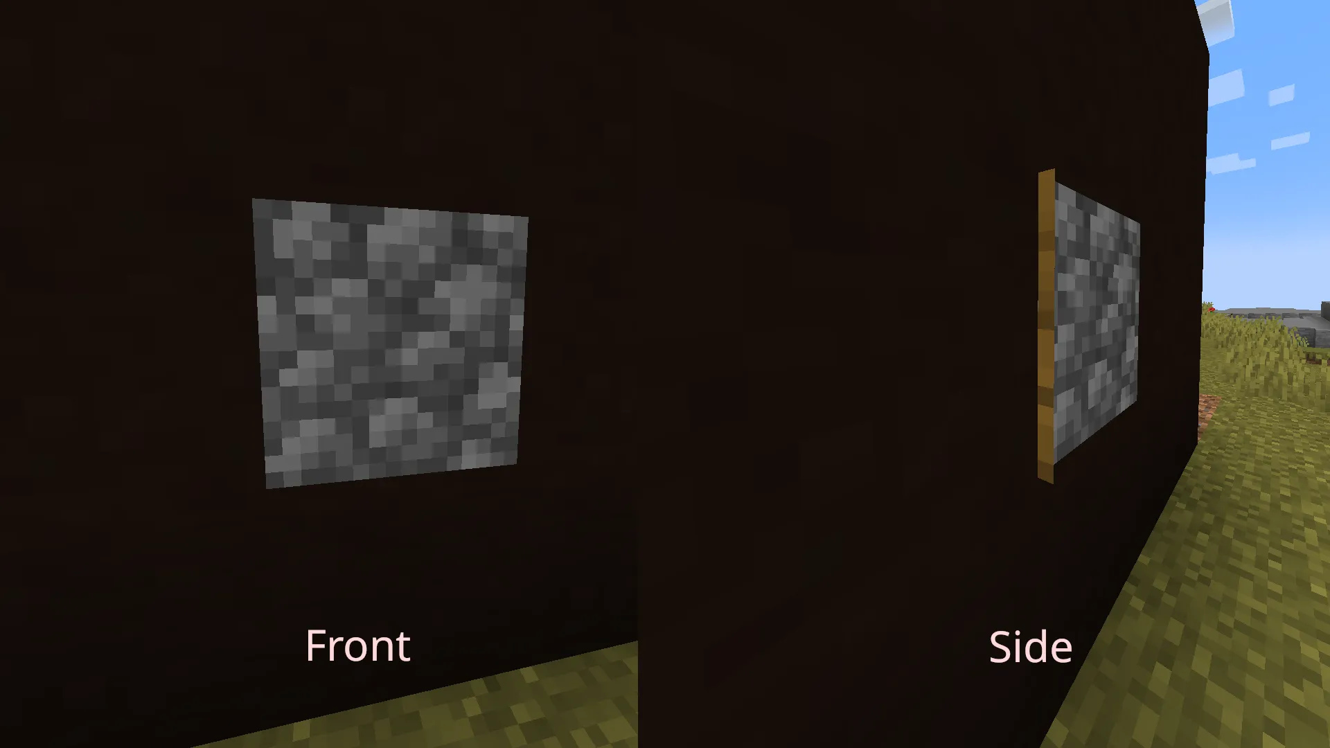 Minecraft Game where the painting content is invisible but the frame is showing