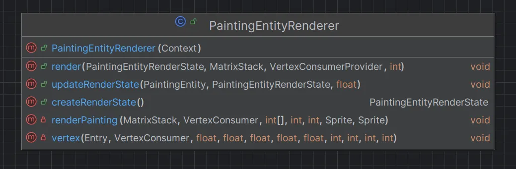 uml diagram of painting entity renderer